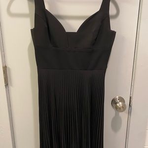 ALC Black Pleated Gown with Open Back